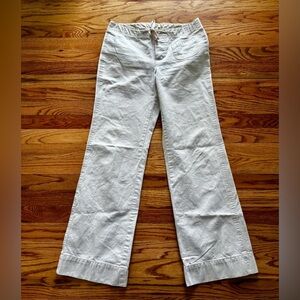 Old Navy Mid Rise Wide Leg Chino Pants Women Sz 4 Beige Khaki Cotton Y2K Casual